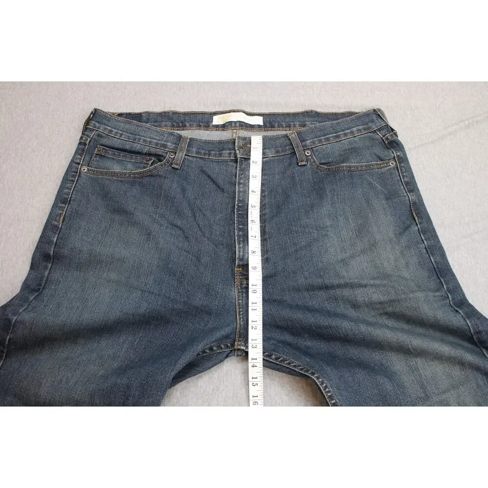 Levis Jeans Mens 40 x 30 Blue Cotton Blend Stretch Straight Signature‎ Gold